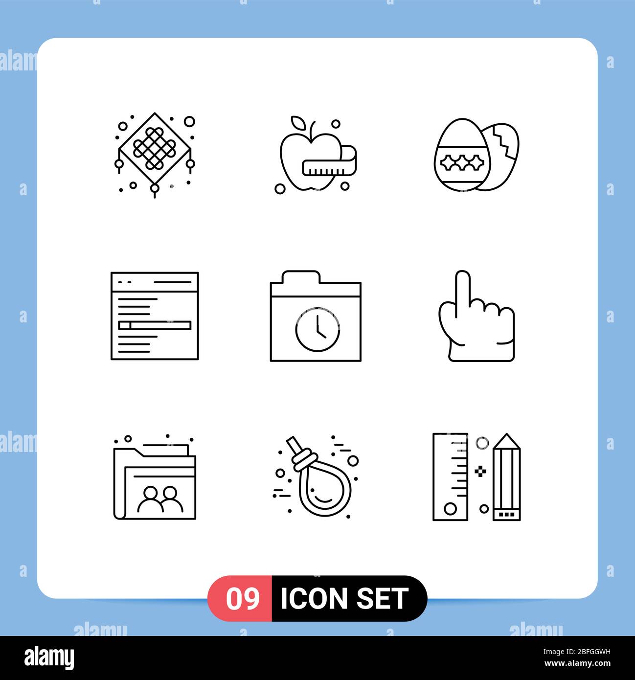 Stock Vector Icon Pack of 9 Line Signs and Symbols for history, backup, holiday, user, interface Editable Vector Design Elements Stock Vector