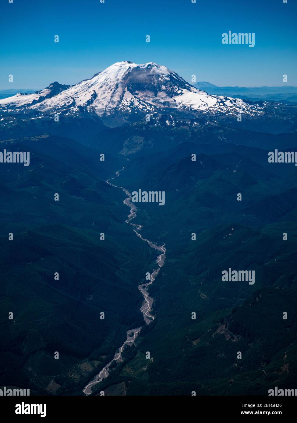 North side of Mount Rainer in Washington State Stock Photo
