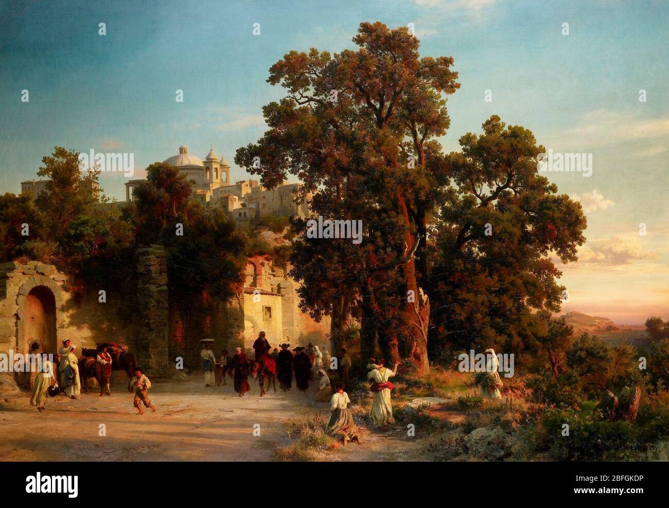 Evening - Oswald Achenbach, 1854 Stock Photo