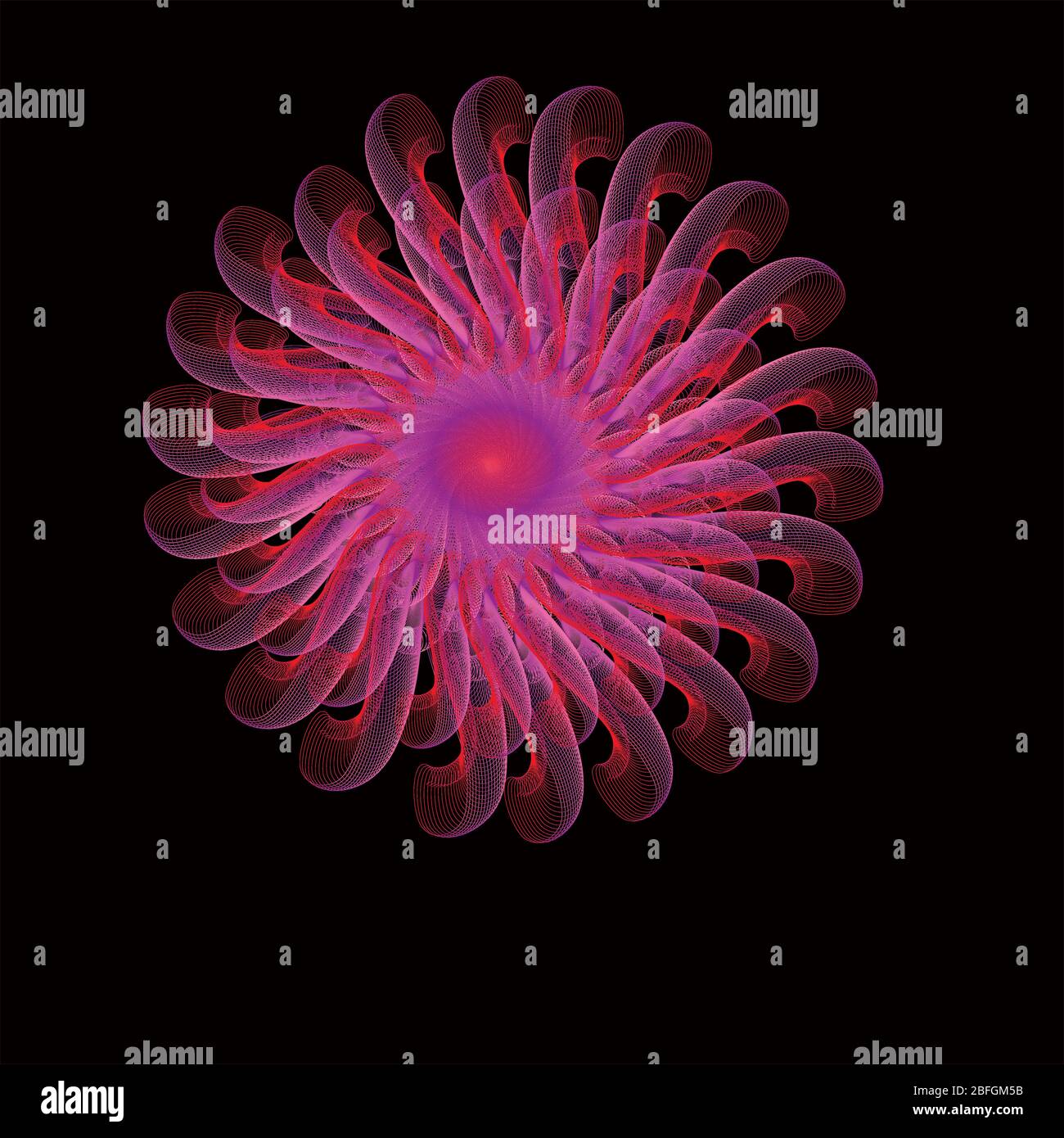 Abstract neon jellyfish on black background. Vector illustration eps Stock Vector