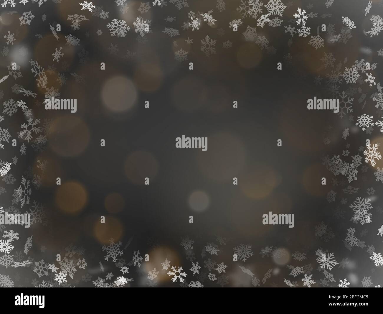 Shining gold snowflakes on black background. Christmas and New Year ...