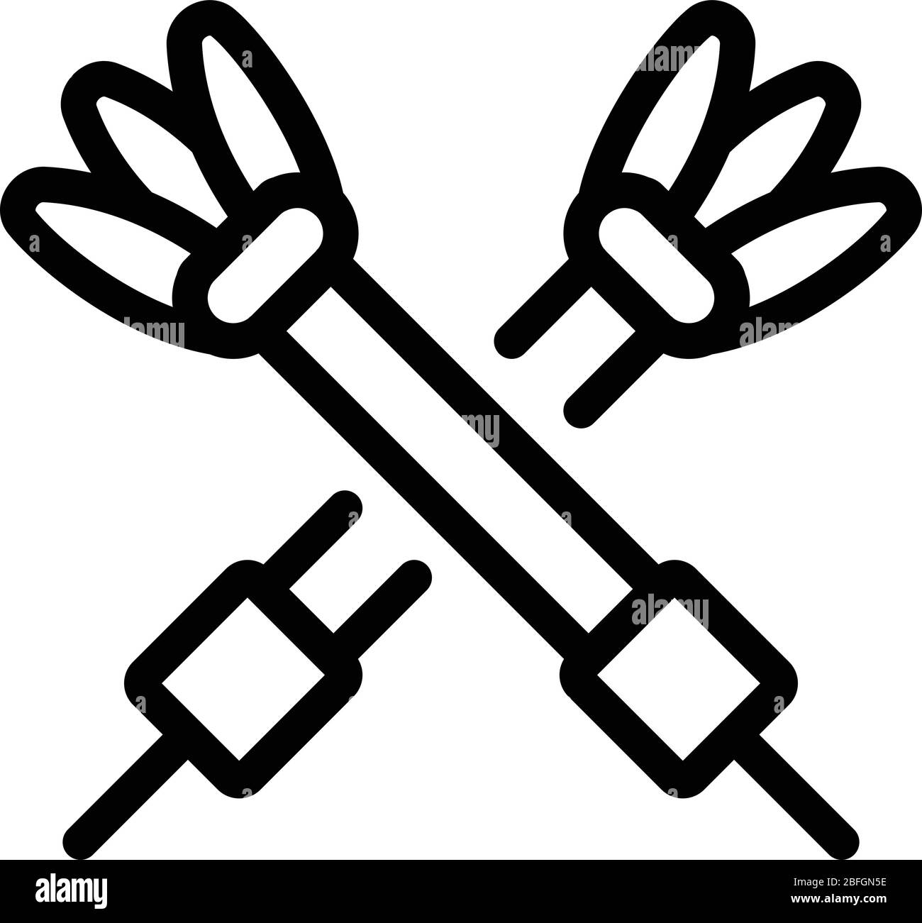 Two darts icon, outline style Stock Vector