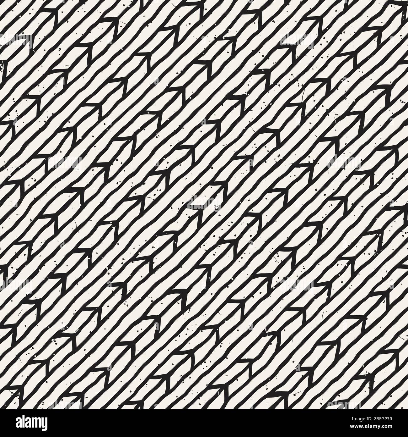 Simple ink geometric pattern. Monochrome black and white strokes background. Hand drawn ink texture for your design. Stock Vector