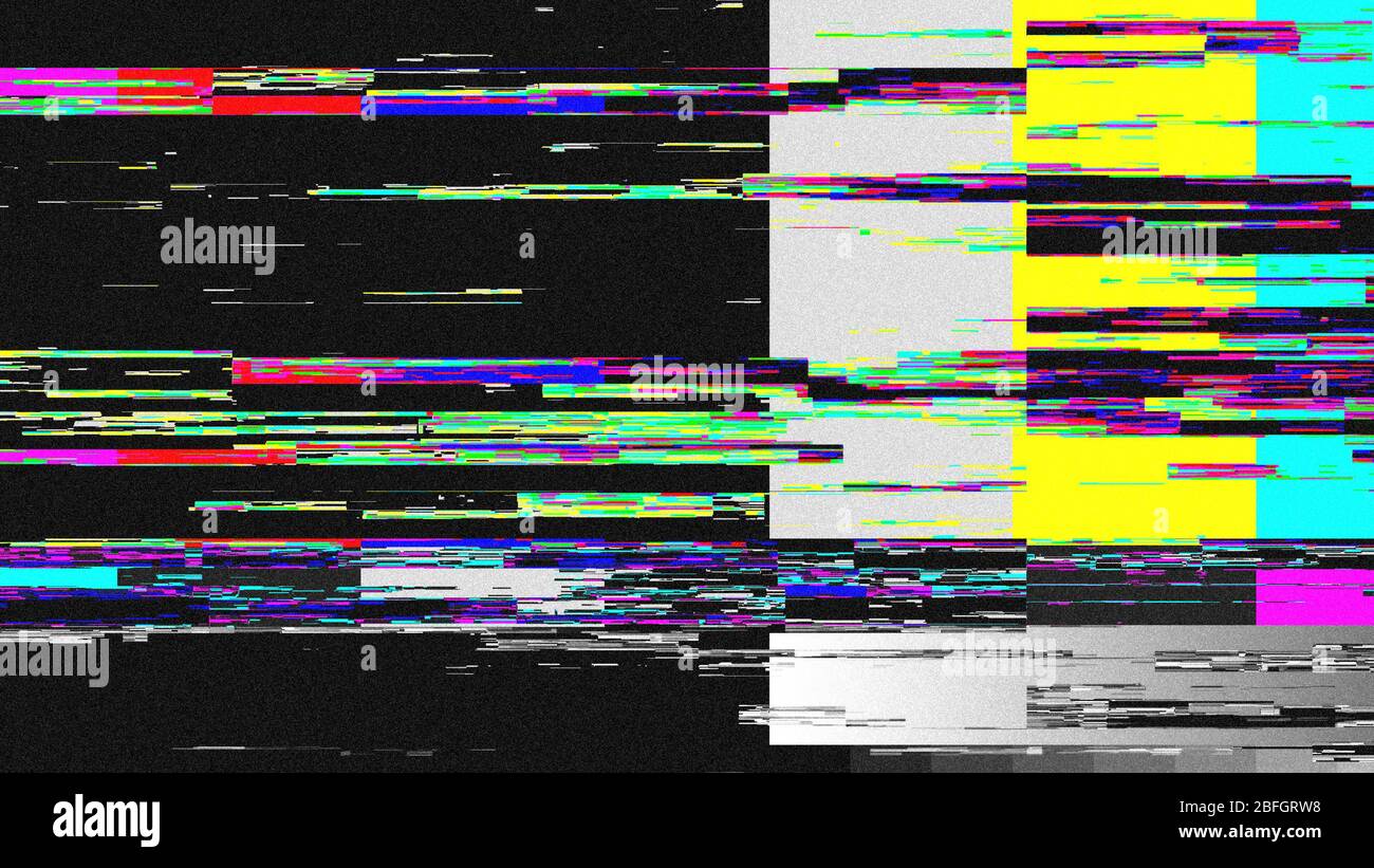 TV color bars distortion static background noise. Old TV with weak signal  test pattern error bars. Broken transmission television test signals Stock  Photo - Alamy