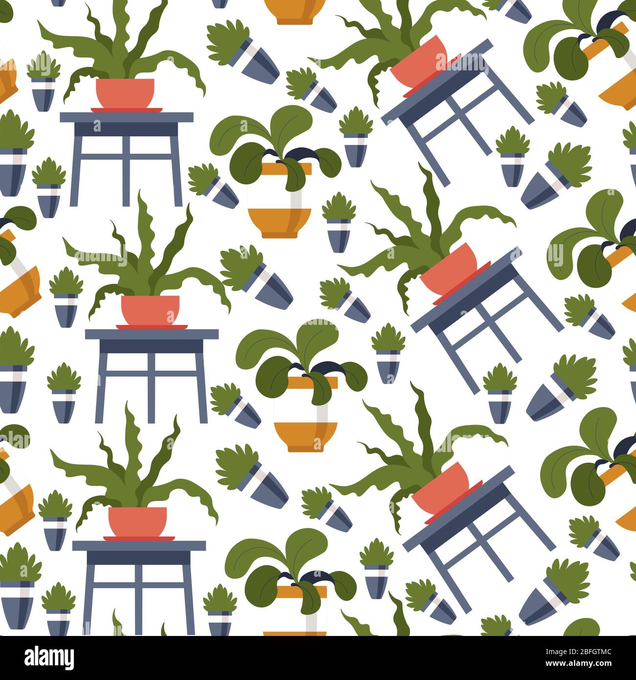 Houseplant in pots seamless pattern of flowers vector Stock Vector ...