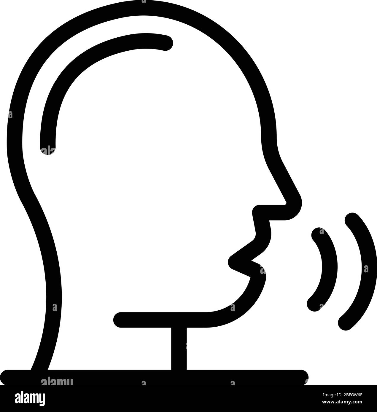 Speech therapy icon, outline style.