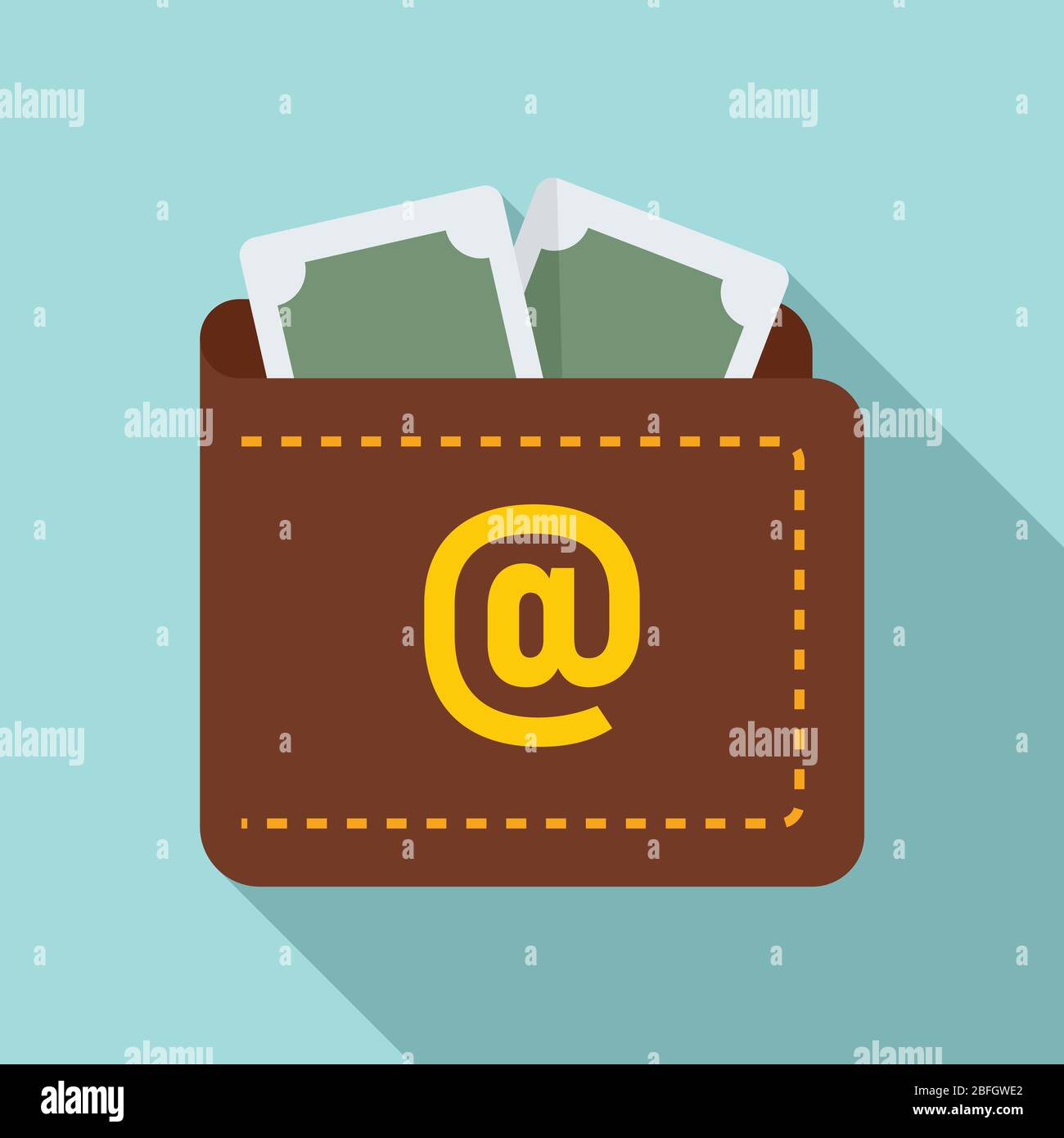 Internet money wallet icon. Flat illustration of internet money wallet ...