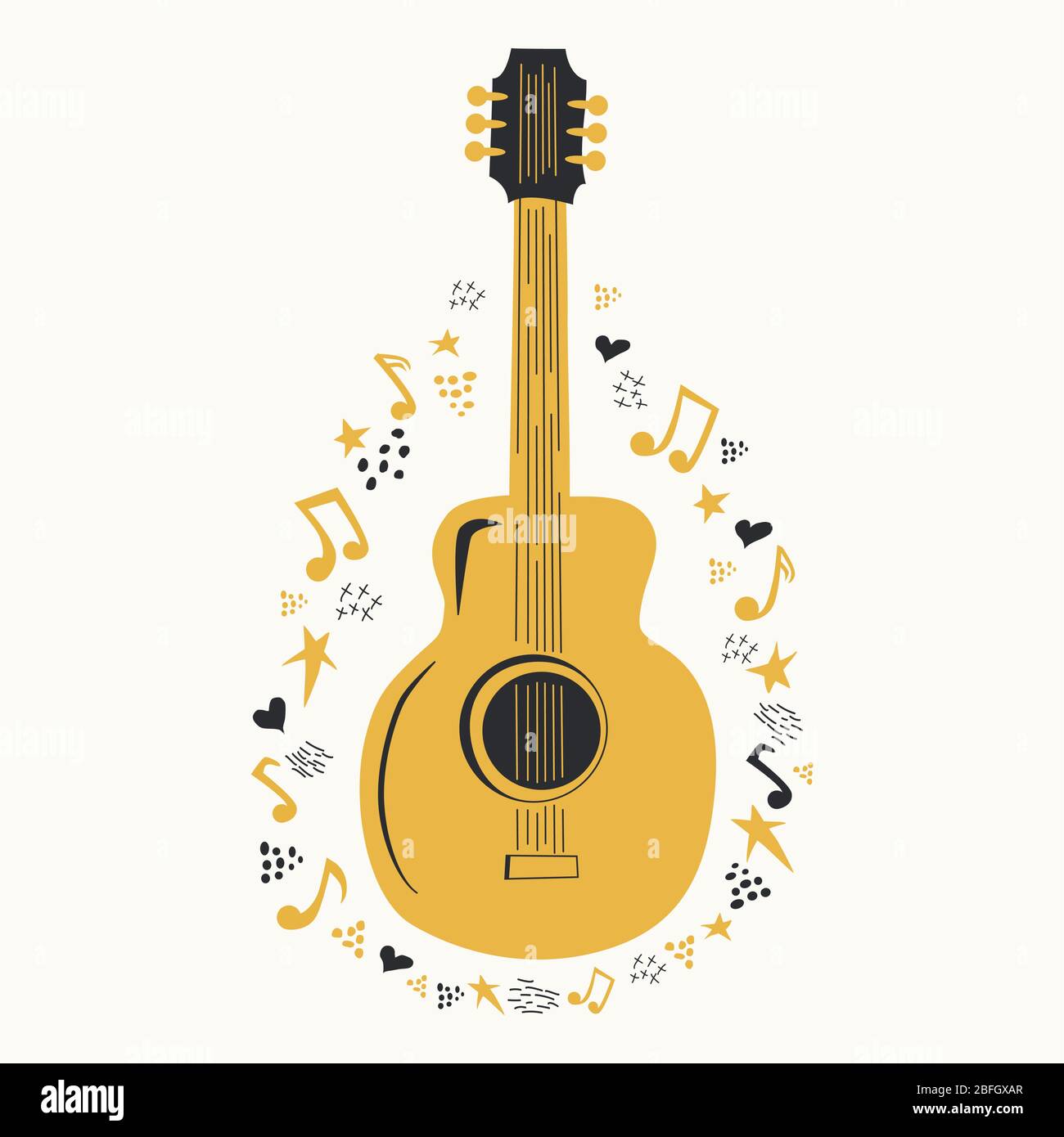 Country Guitar Silhouette Vector