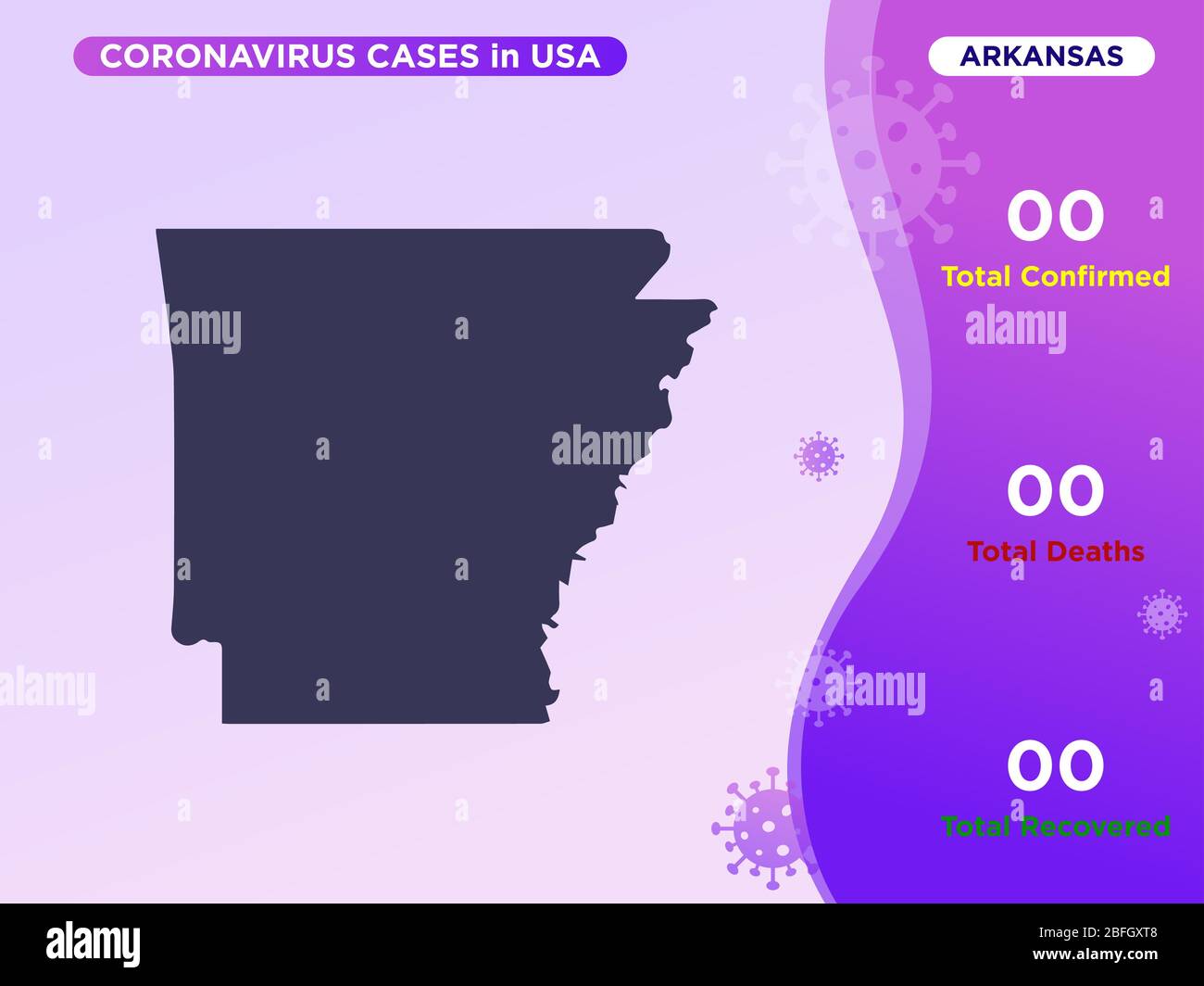 Arkansas Map Covid19, Corona Virus Infographic Vector Template Stock Photo Alamy