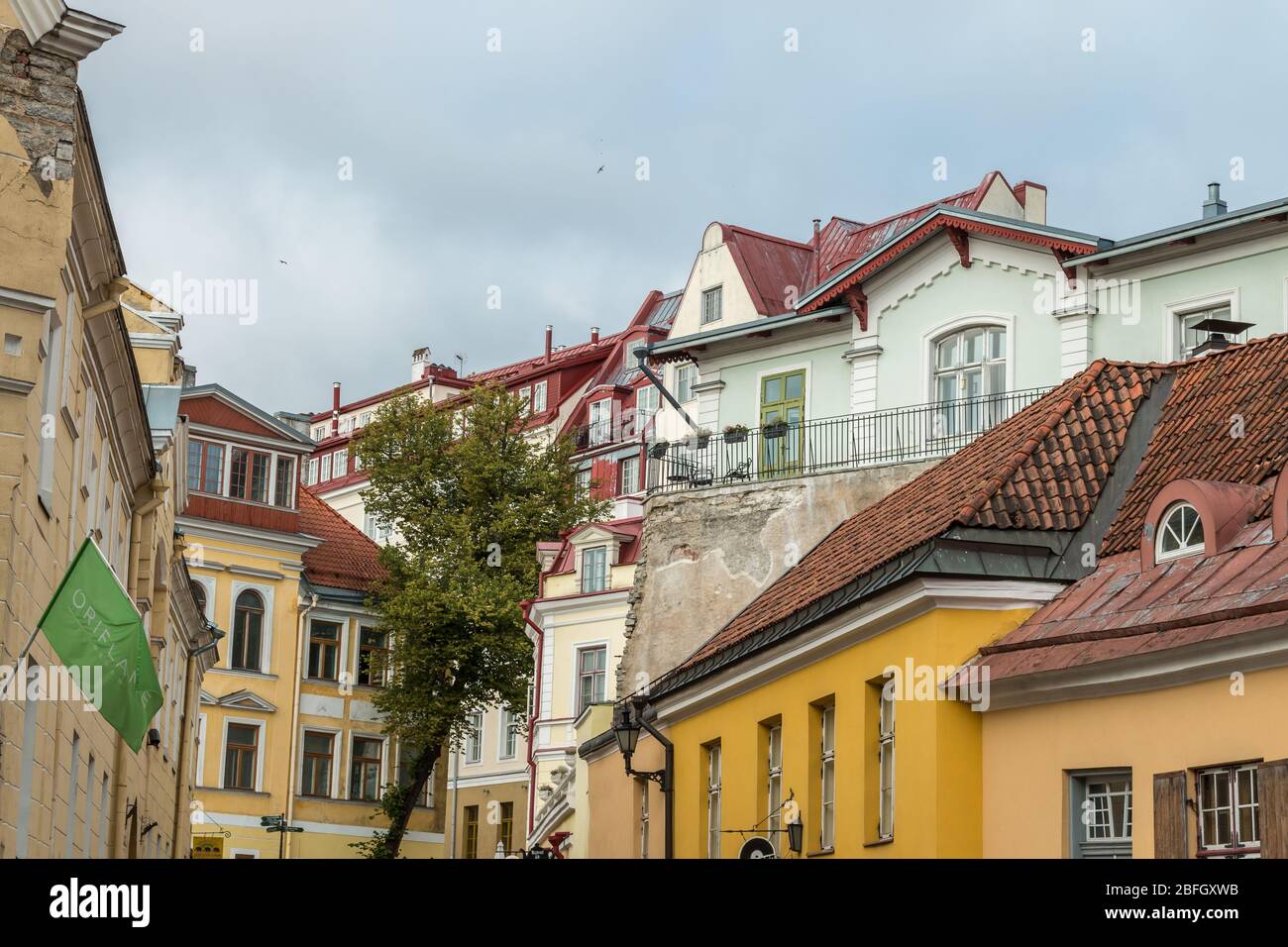 Architecture in the historic centre of Tallinn, Estonia - a popular tourist spot during the summer Stock Photo