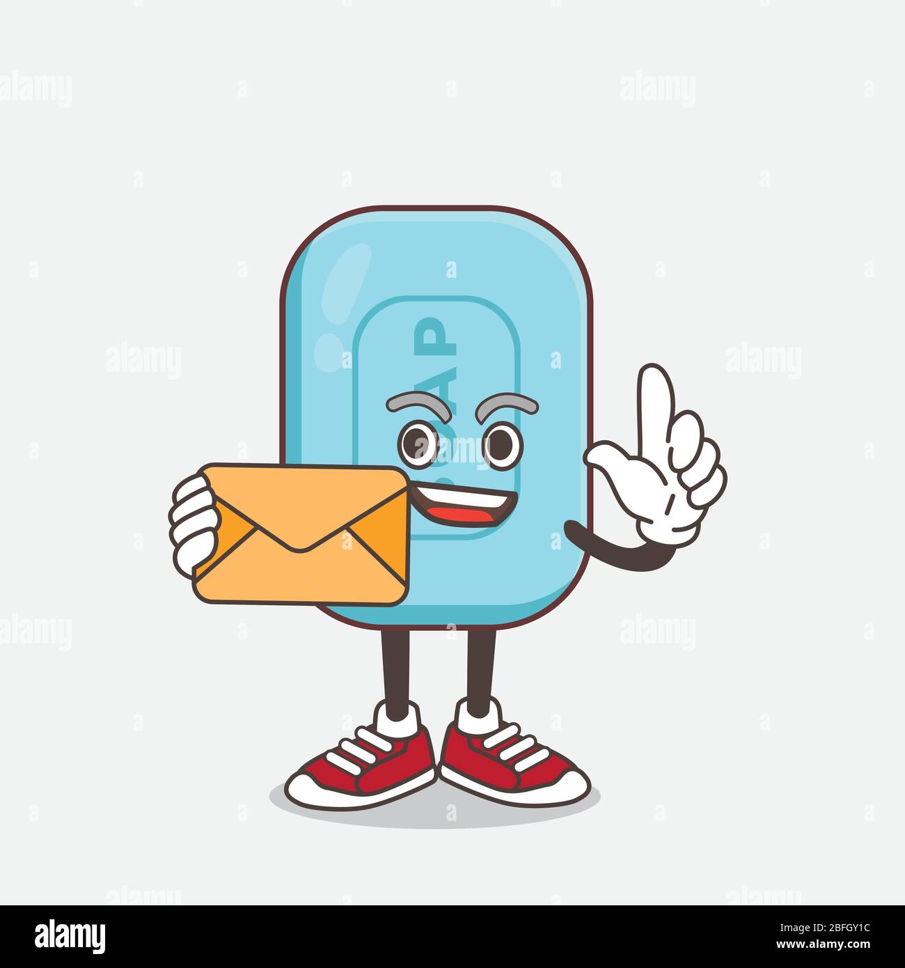 Illustration of Blue Soap Mascot Character Vector Stock Vector