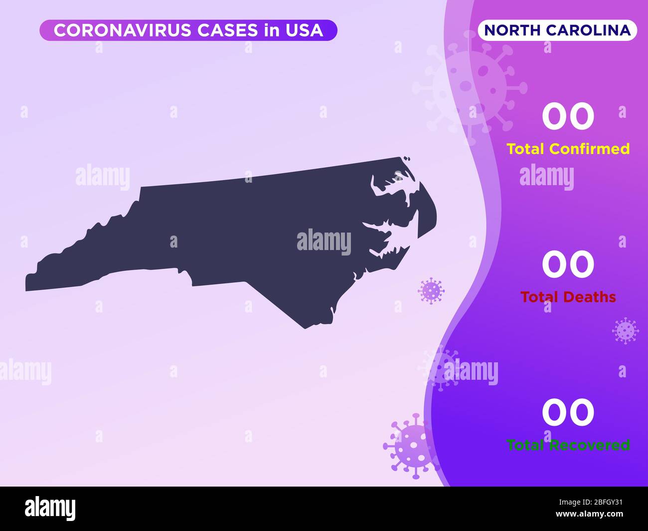 North Carolina Map Covid-19, Corona Virus Infographic Vector Template ...