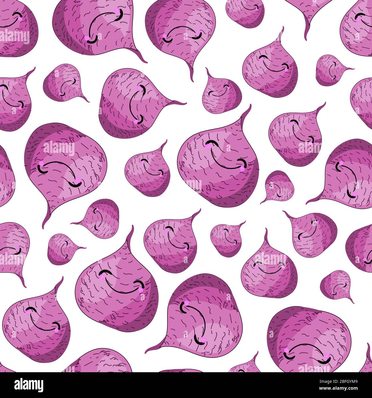 Funny print for children's textiles. Vegetables pattern. Vector illustration. Beetroot character. Stock Vector