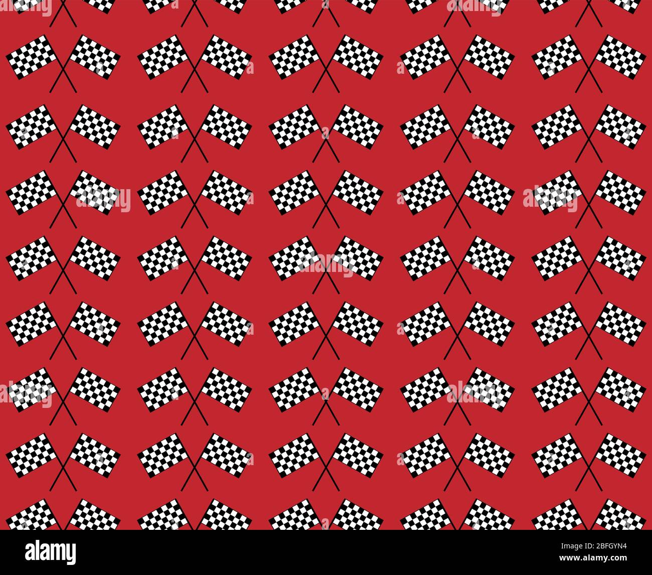 Crossed waving black and white checkered flags seamless pattern ...