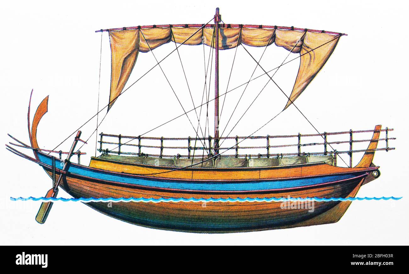 Ancient Greek sailing trade ship Stock Photo Alamy
