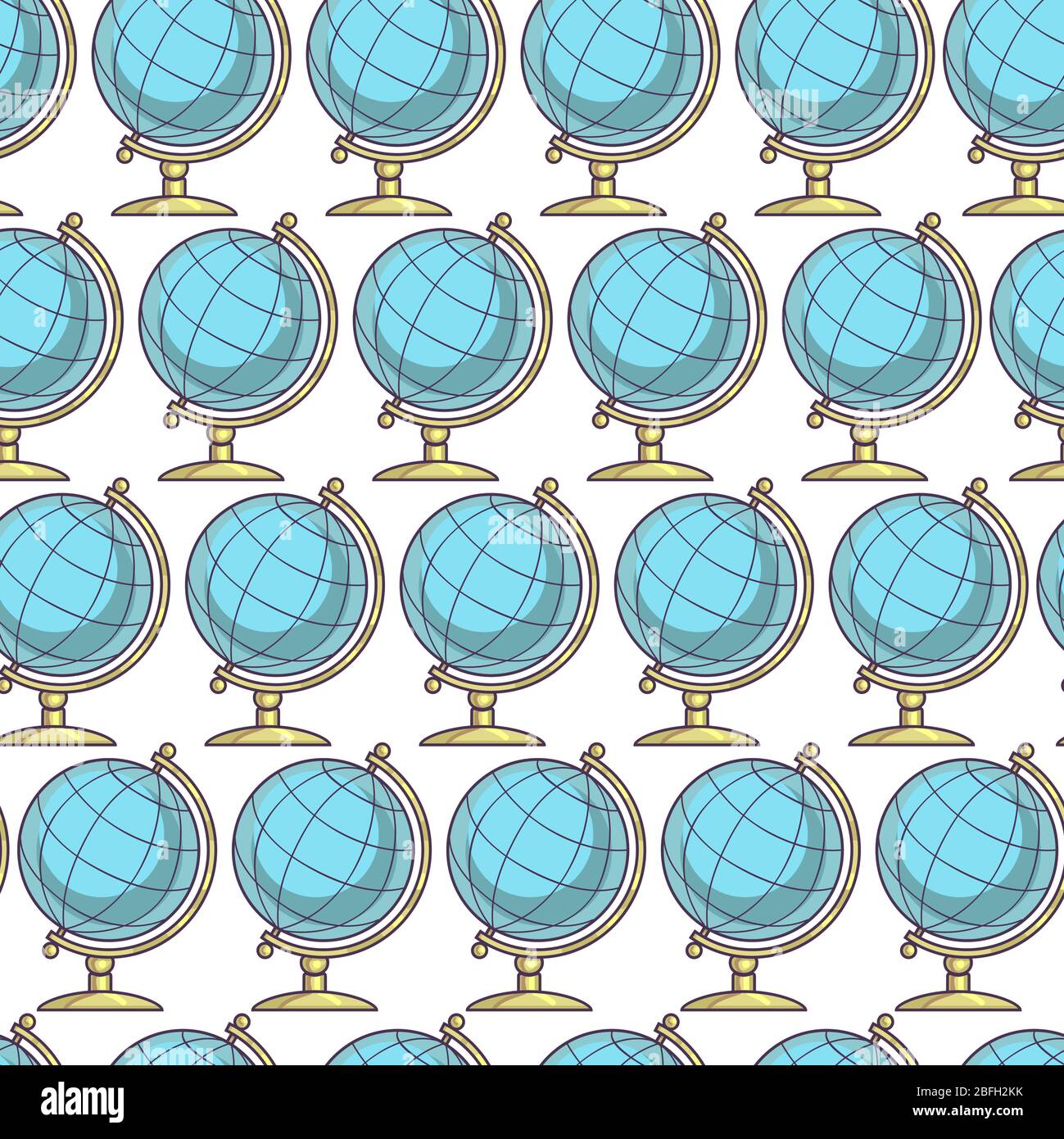 Globe For Geography Lesson Seamless Pattern Of Earth Model Stock Vector Image Art Alamy