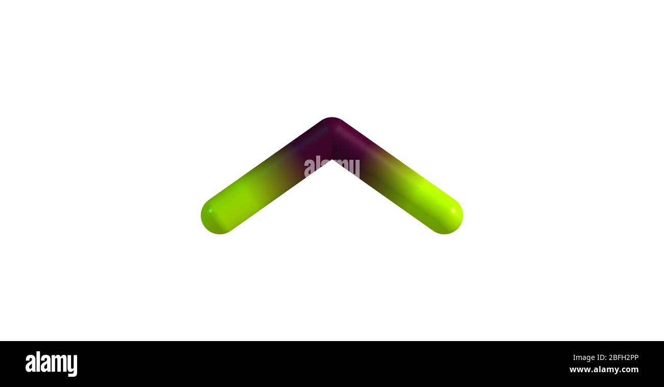 3D illustration of Sulfur dioxide or sulphur dioxide. It is the