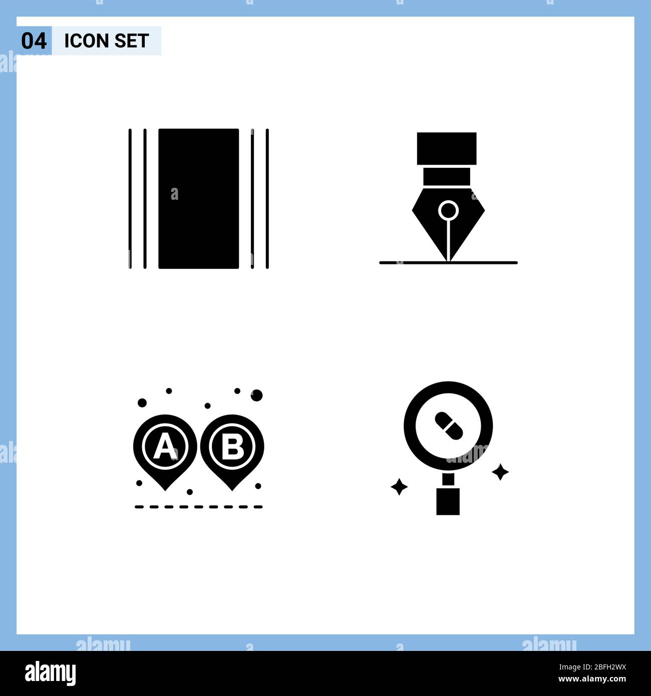 Pictogram Set of 4 Simple Solid Glyphs of cover, road, layout, design, ride Editable Vector Design Elements Stock Vector