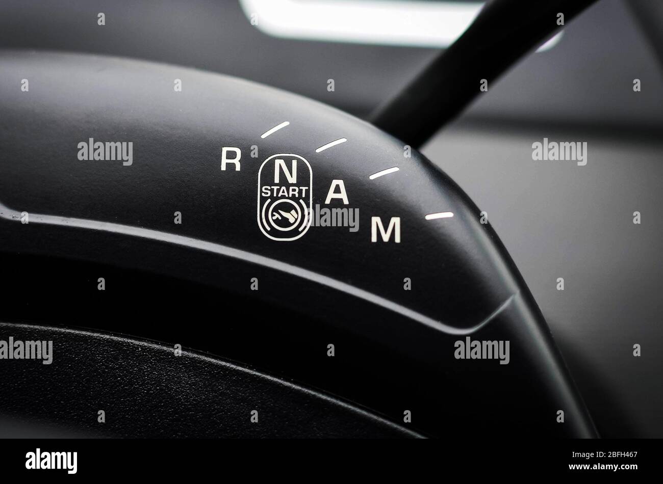 Car inside. Automatic transmission gear shift Stock Photo Alamy