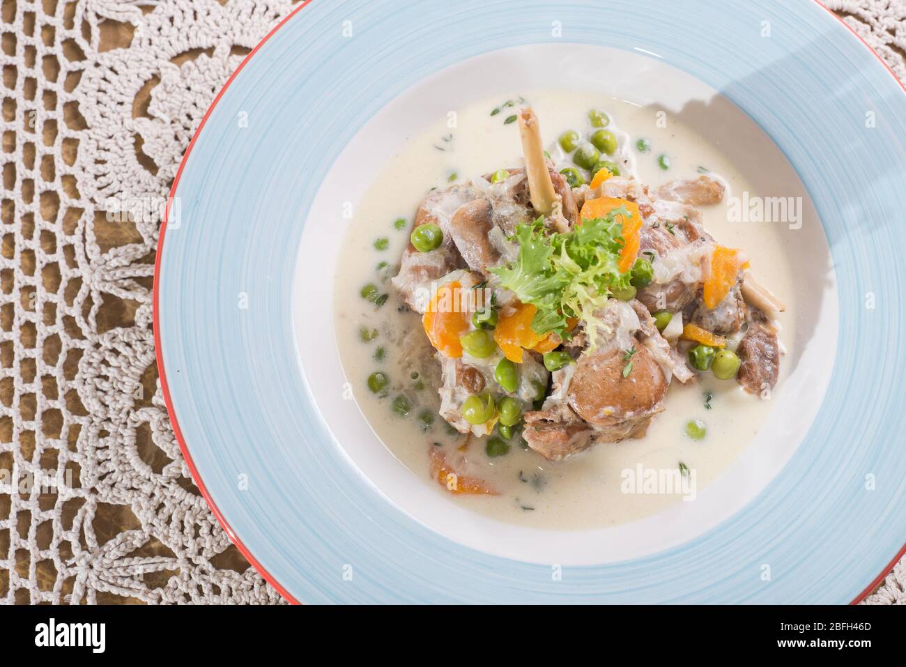 rabbit stew dish. european cuisine Stock Photo