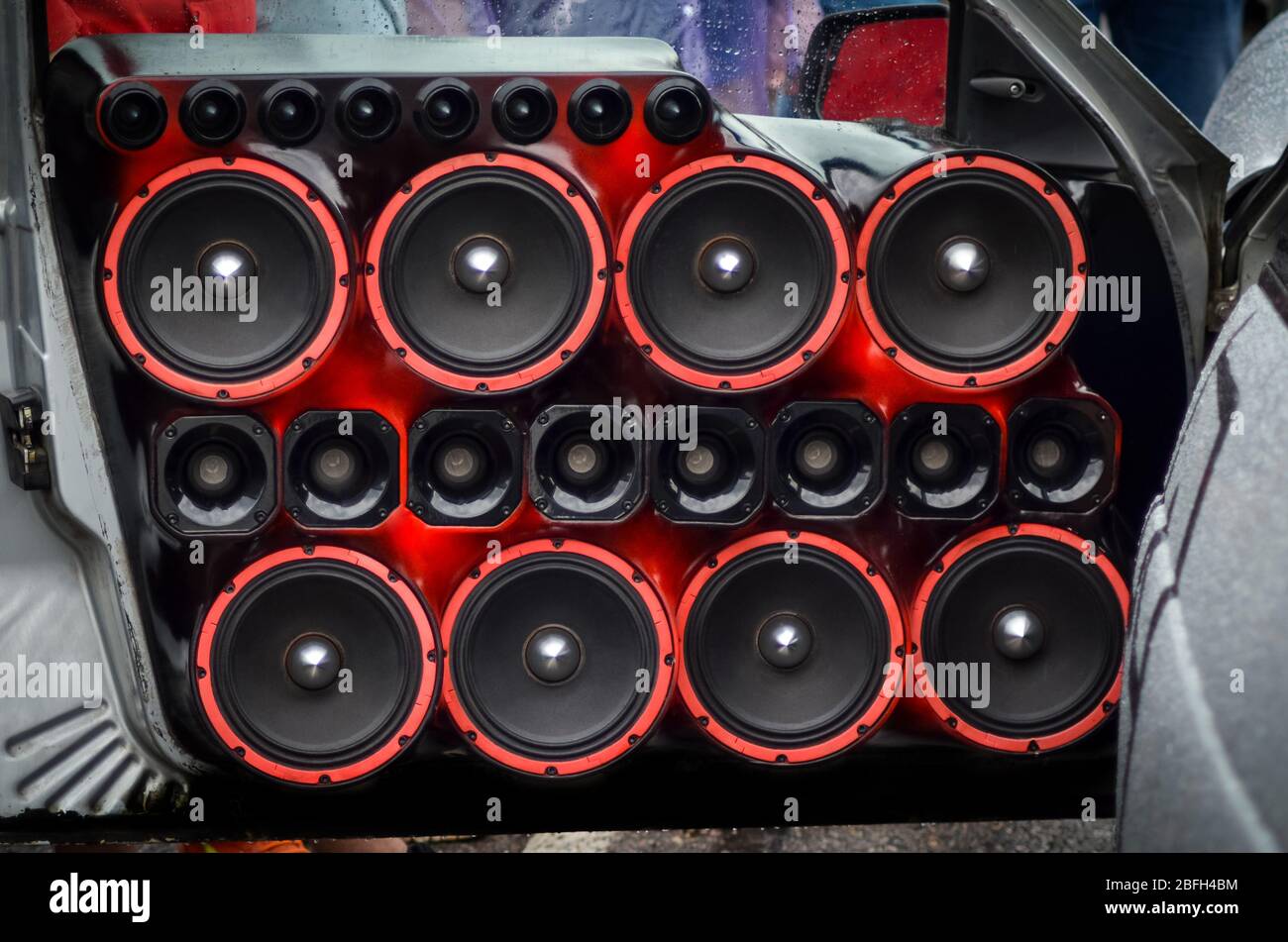 optional powerful audio speakers Stock 