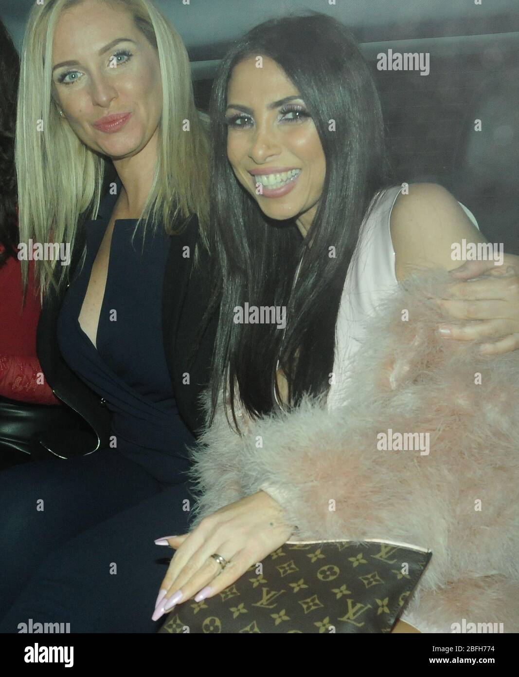 Francine Lewis and Josie Gibson Ok Magazine Party at the Shard Stock