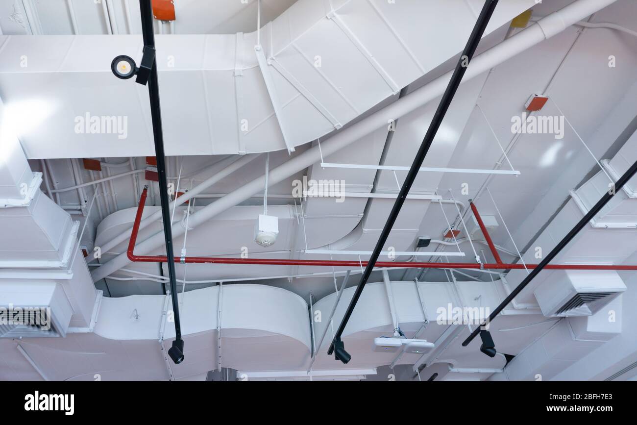 Ceiling air conditioning system Of tall buildings in the city Stock