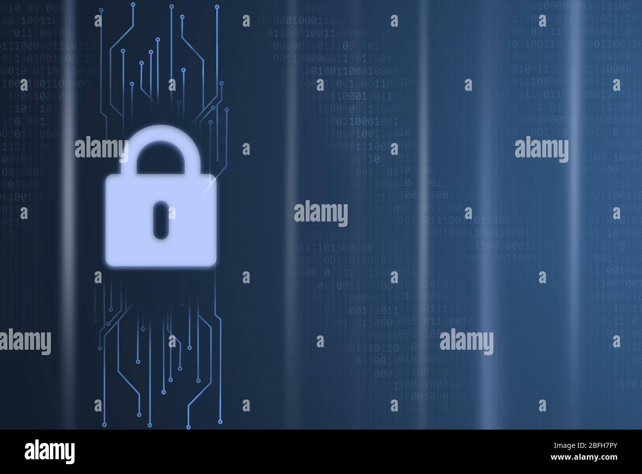 Safety concept. Closed Padlock on digital background Stock Photo
