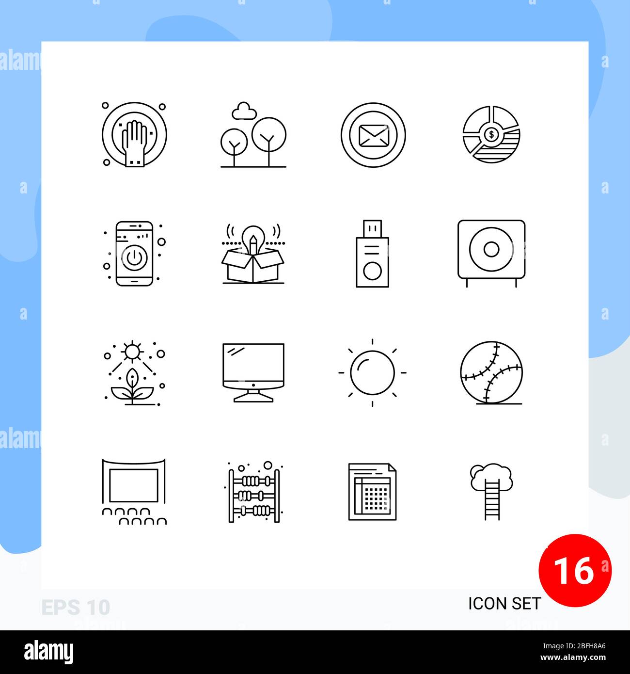 16 Creative Icons Modern Signs and Symbols of seo, business, message ...