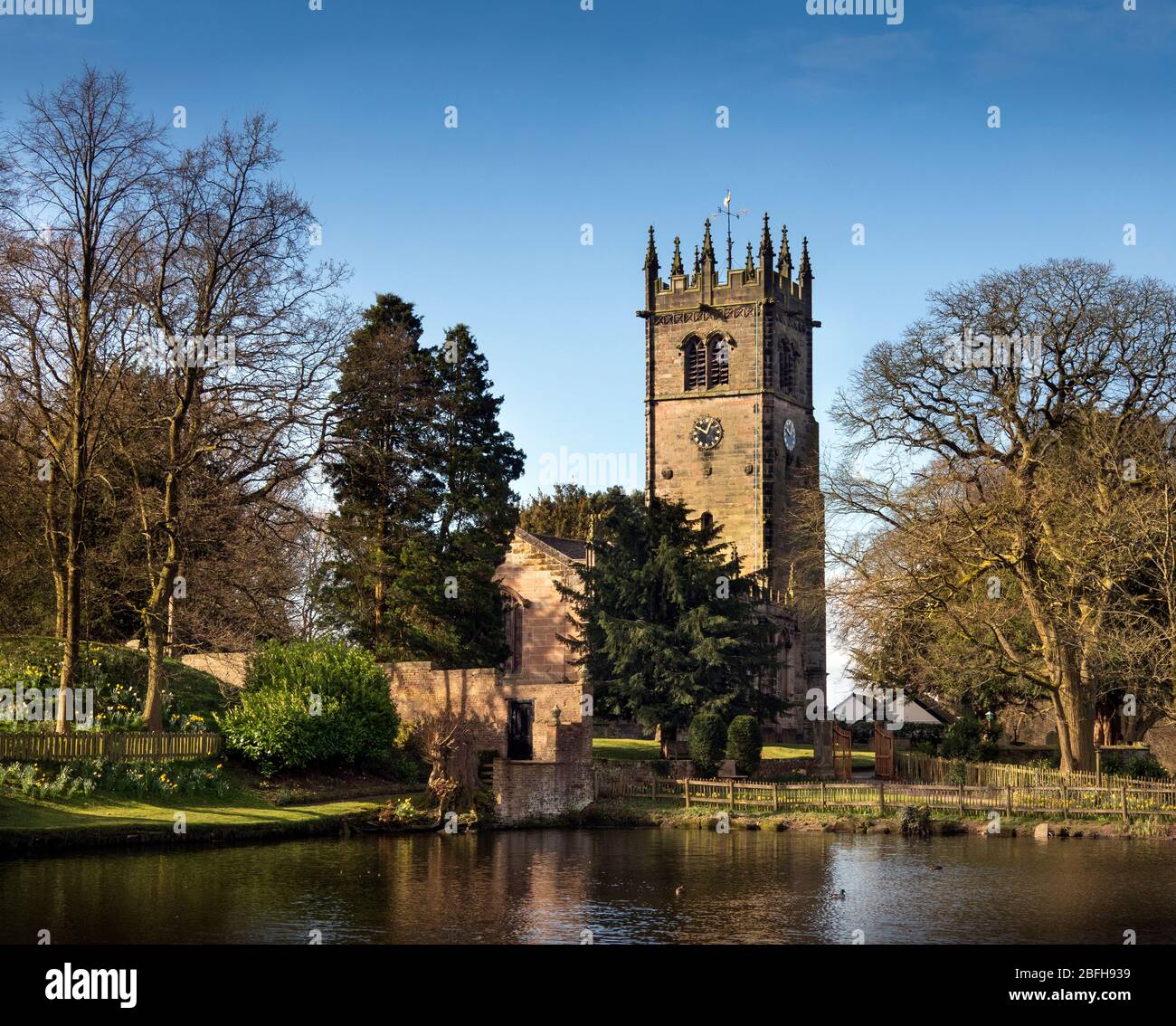 UK, England, Cheshire, Gawsworth, St James the Great Church across