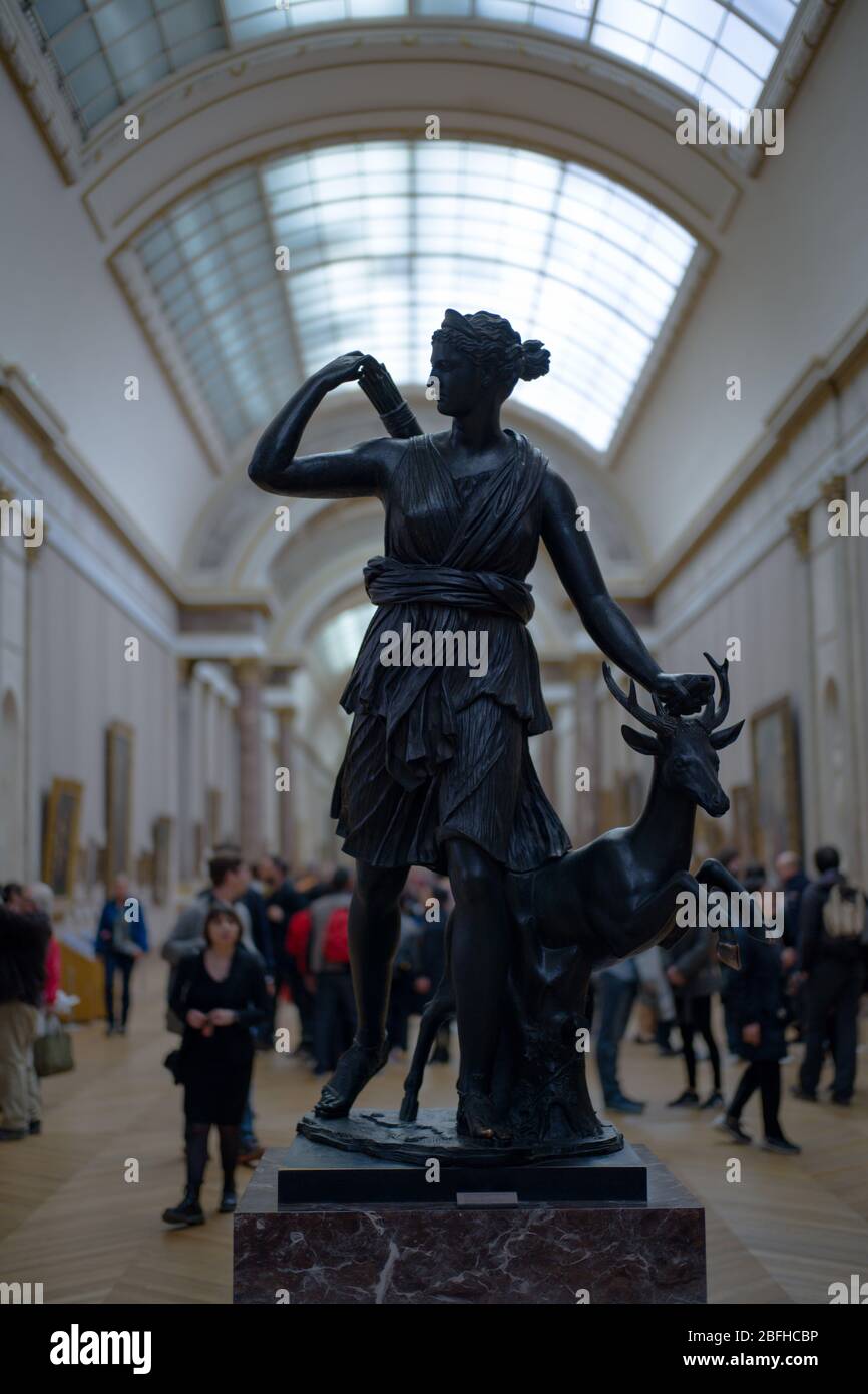 Artemis statue, Louvre museum Stock Photo Alamy