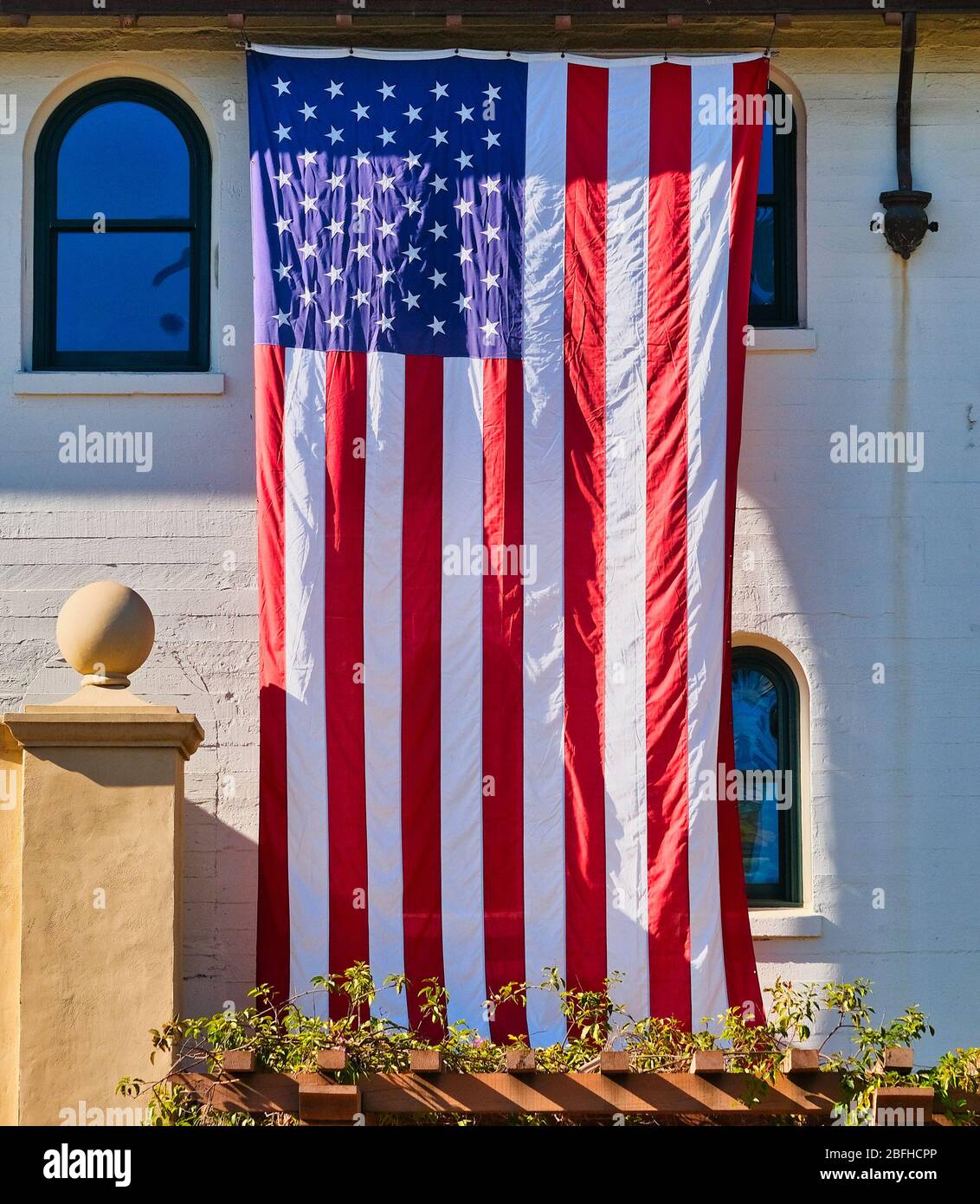 American Flag Hanging Stock Photo