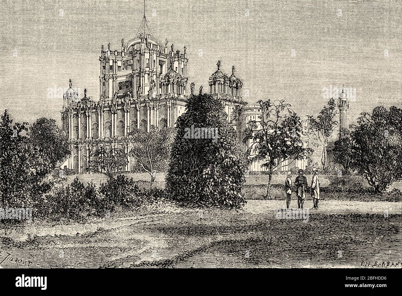 La Martiniere palace, built by Major General Claude Martin as a palace called Constantia, and was converted into a college upon his death, Lucknow. Ut Stock Photo