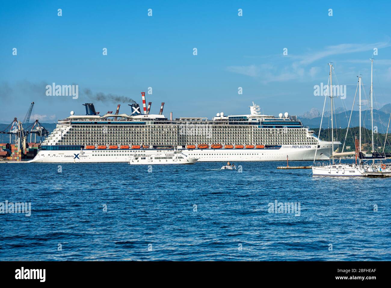 Cruise Ship Of The Company Celebrity X Cruise Celebrity Reflection Departing From The Port Of La Spezia In Liguria Italy Europe Stock Photo Alamy