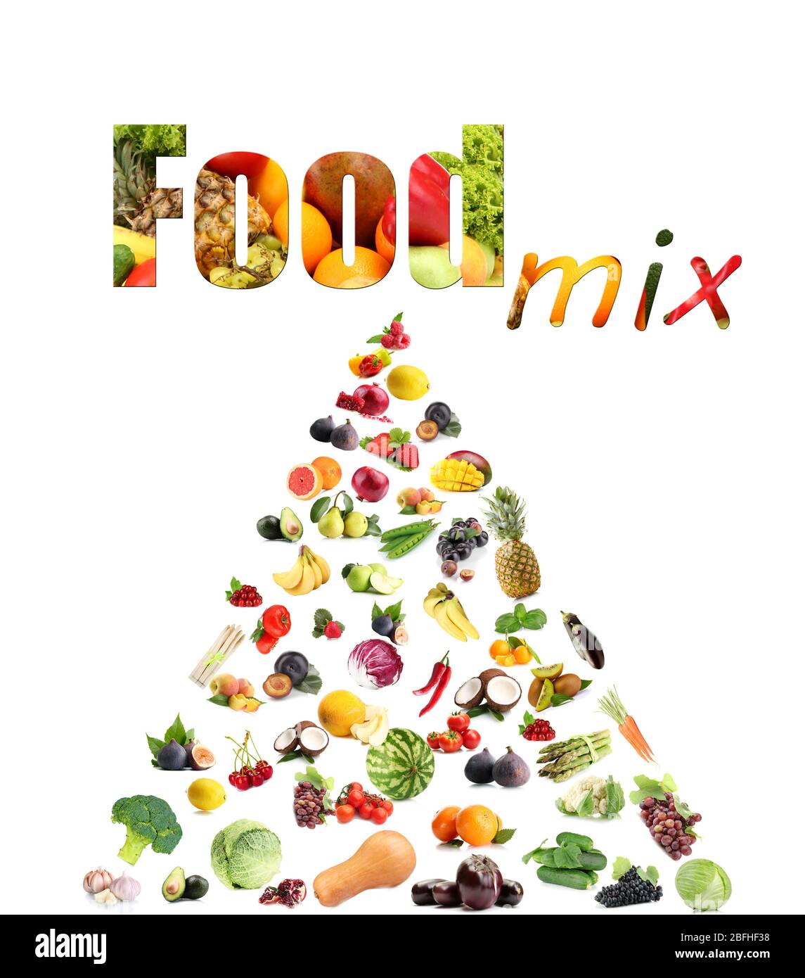 Food mix isolated on white Stock Photo - Alamy