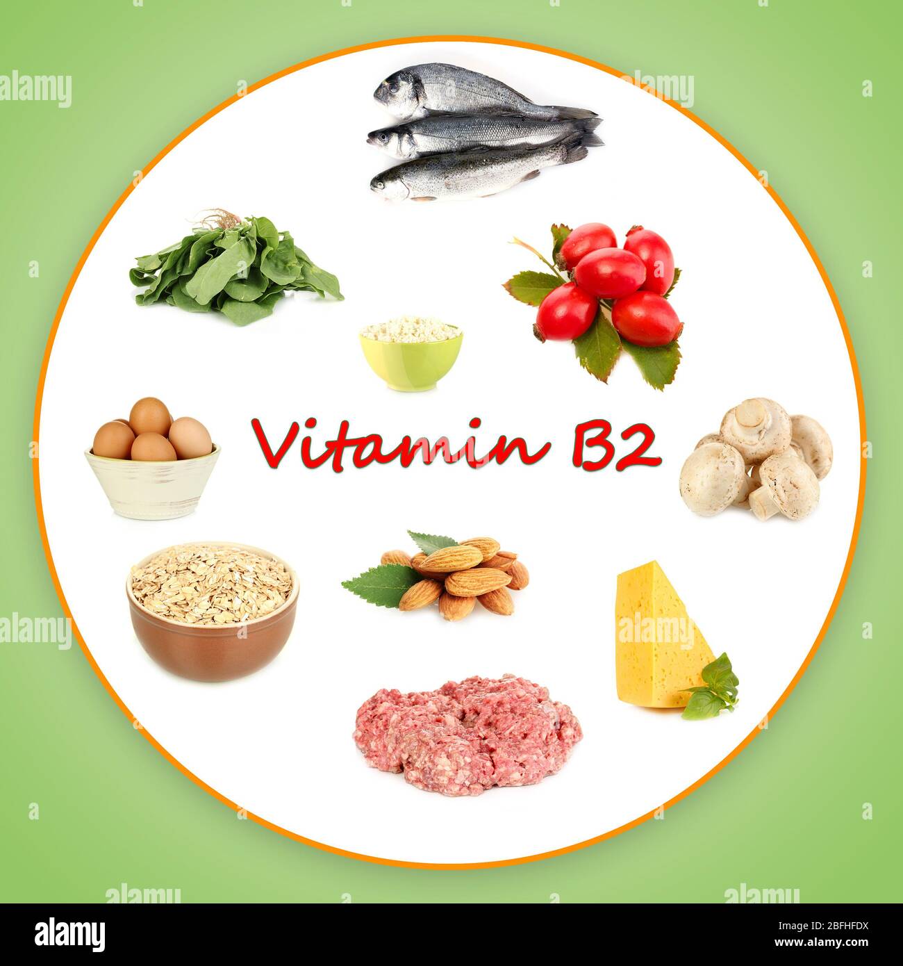 Products which contain vitamin B2 Stock Photo Alamy