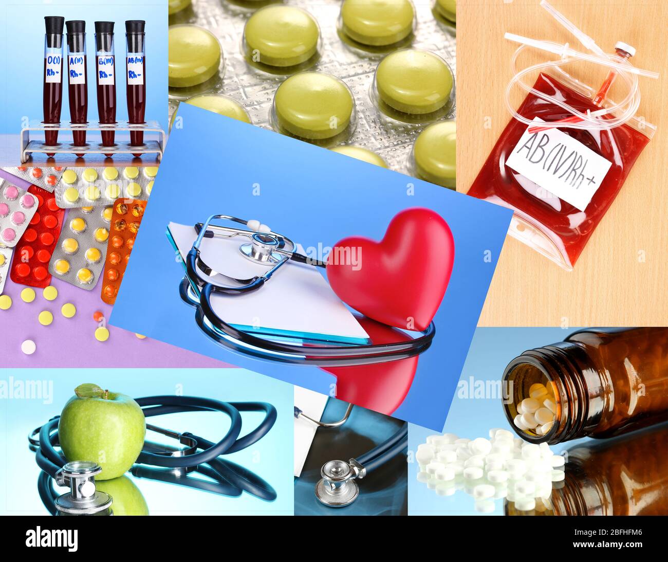 Collage of medical images Stock Photo - Alamy