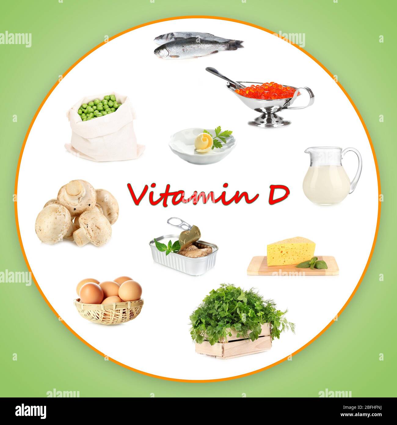Food sources of vitamin D Stock Photo - Alamy