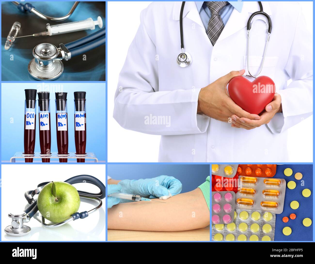 Collage of medical images Stock Photo - Alamy