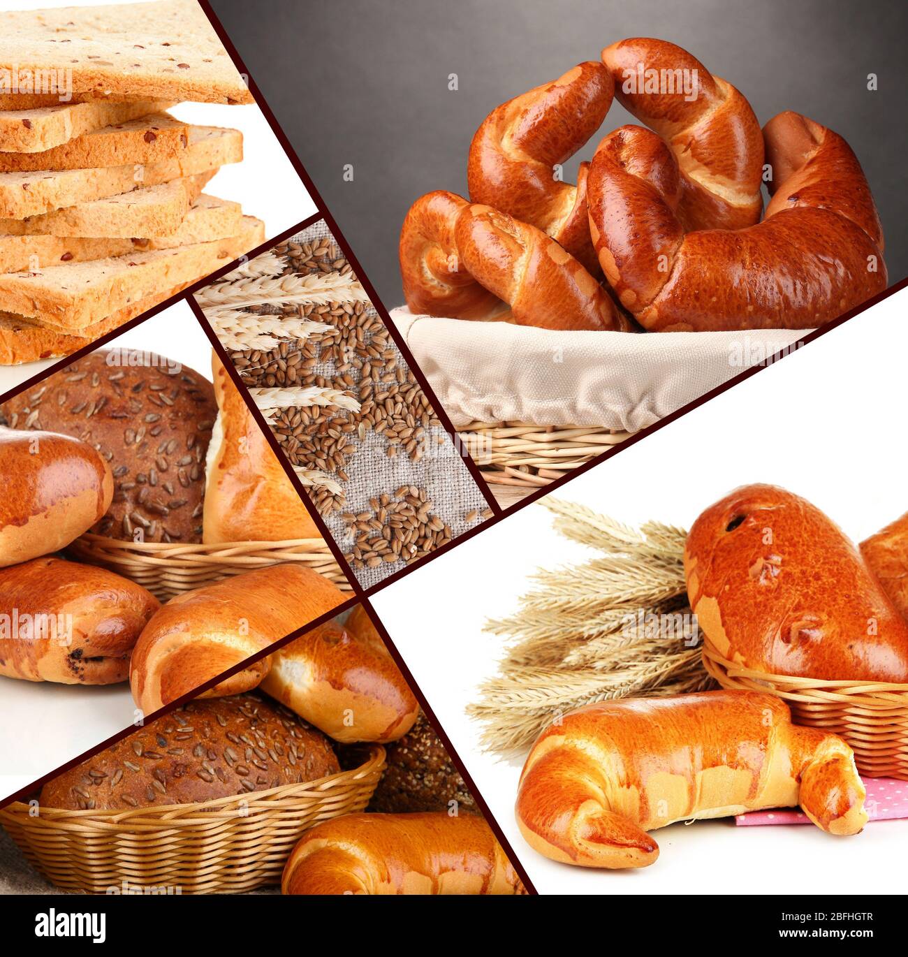 Assortment set of baked bread Stock Photo - Alamy