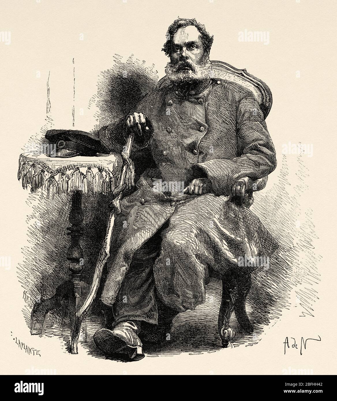 The mysterious prisoner Solovetsky, Nicolas Ilyin, Russia. Old engraving illustration, Travel to Free Russia 1869 by William Hepworth Dixon Stock Photo