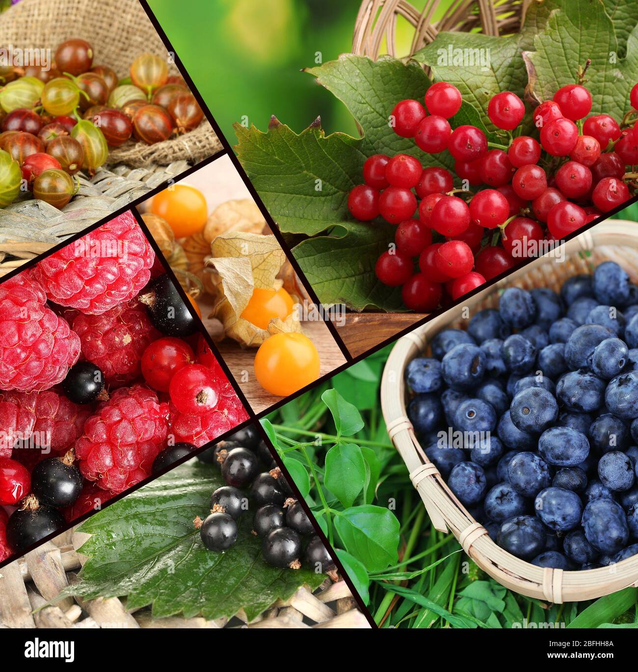 Fresh berries collage Stock Photo - Alamy