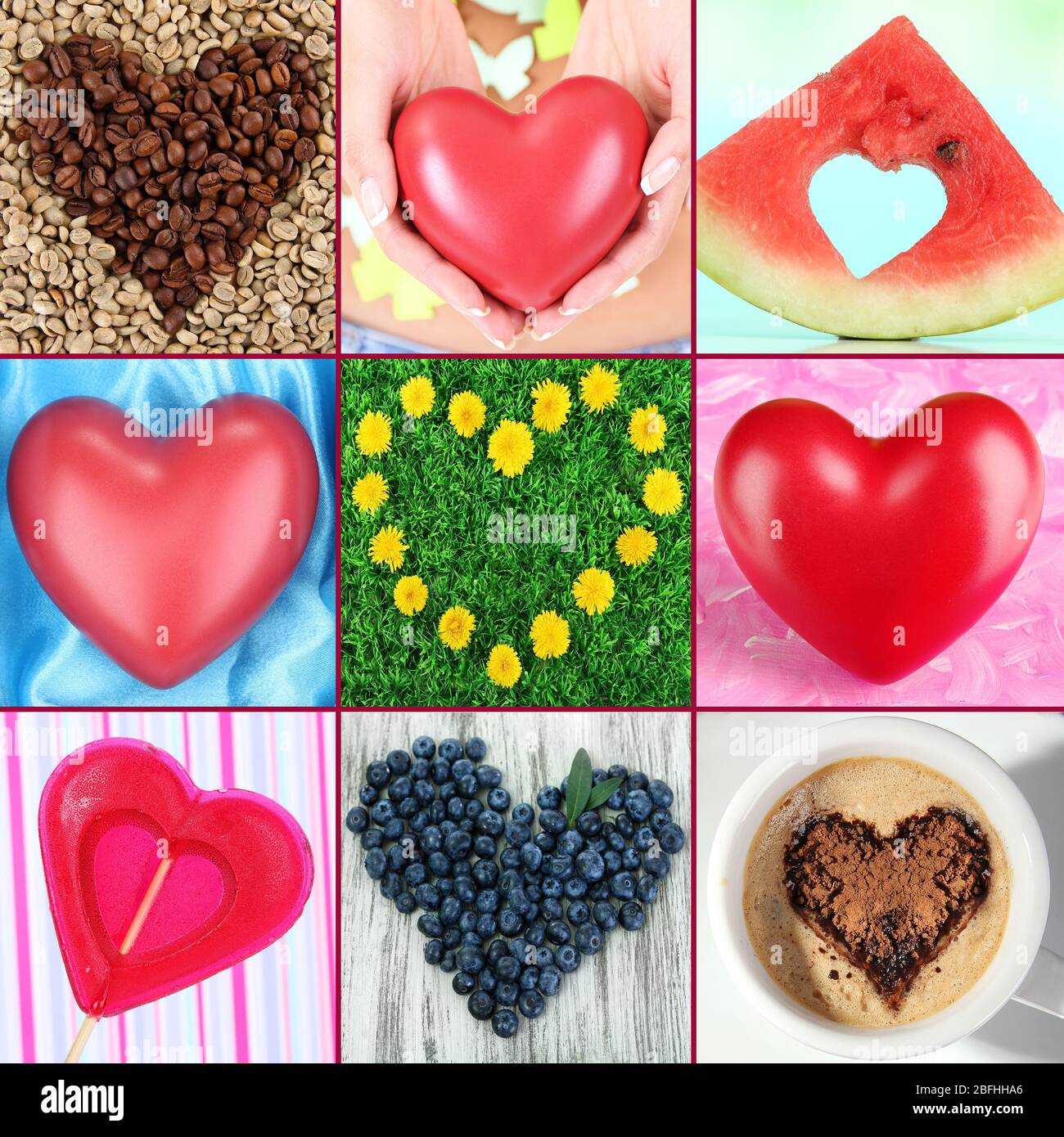 Collage of heartshaped things Stock Photo Alamy