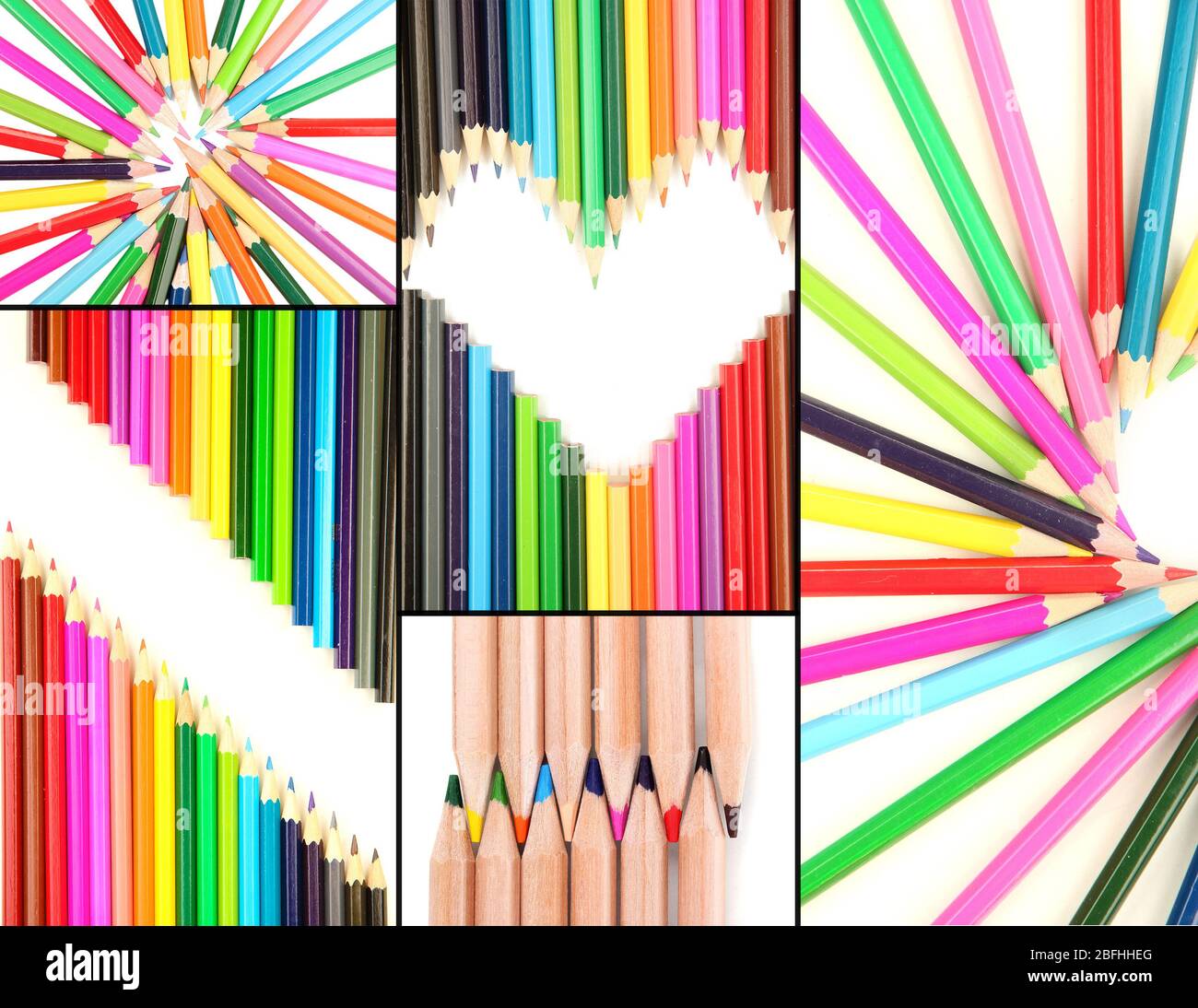 Color pencils collage Stock Photo - Alamy
