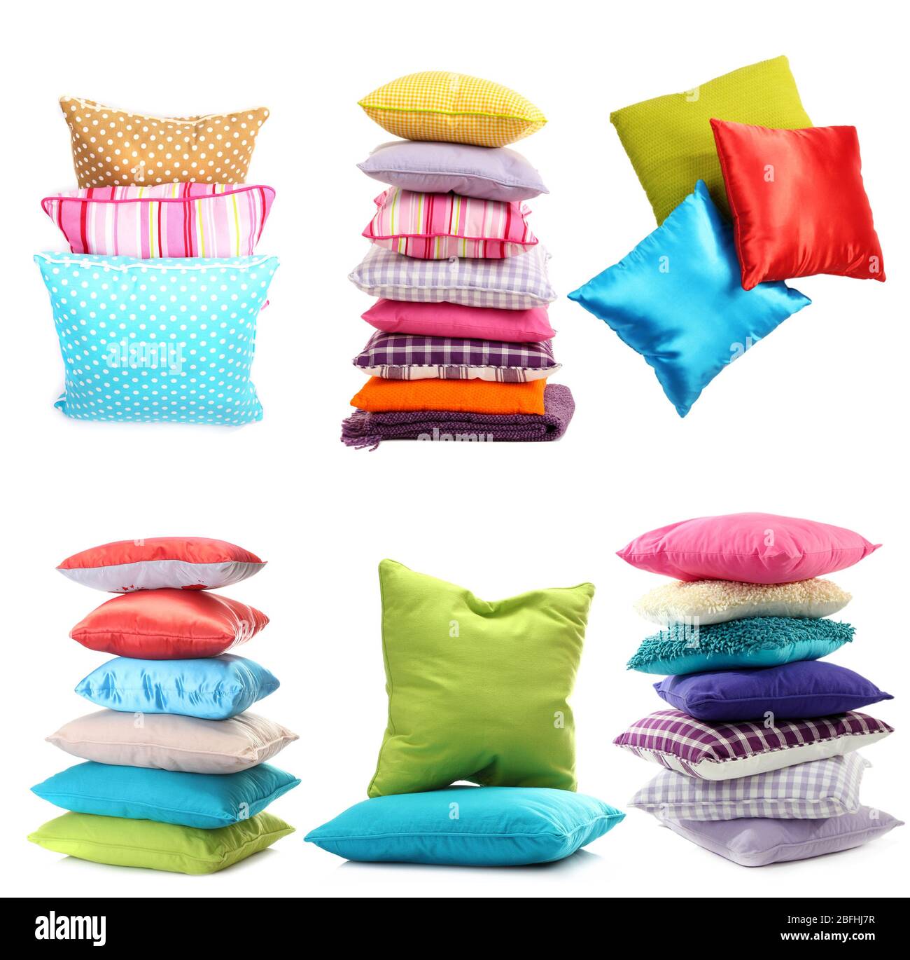 Collage of color pillows Stock Photo