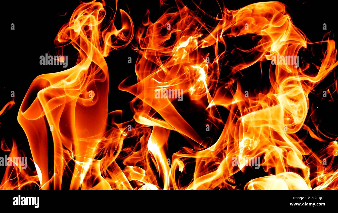 Abstract fire flame in the dark Stock Photo - Alamy