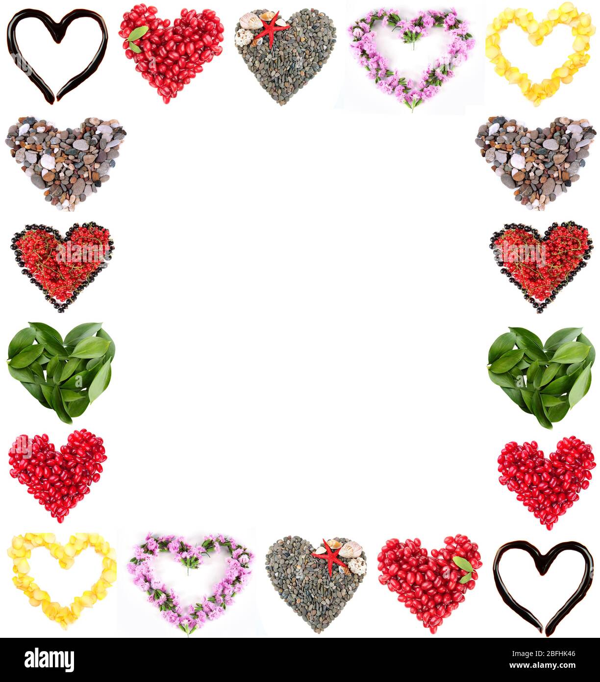 Frame of different hearts isolated on white Stock Photo - Alamy