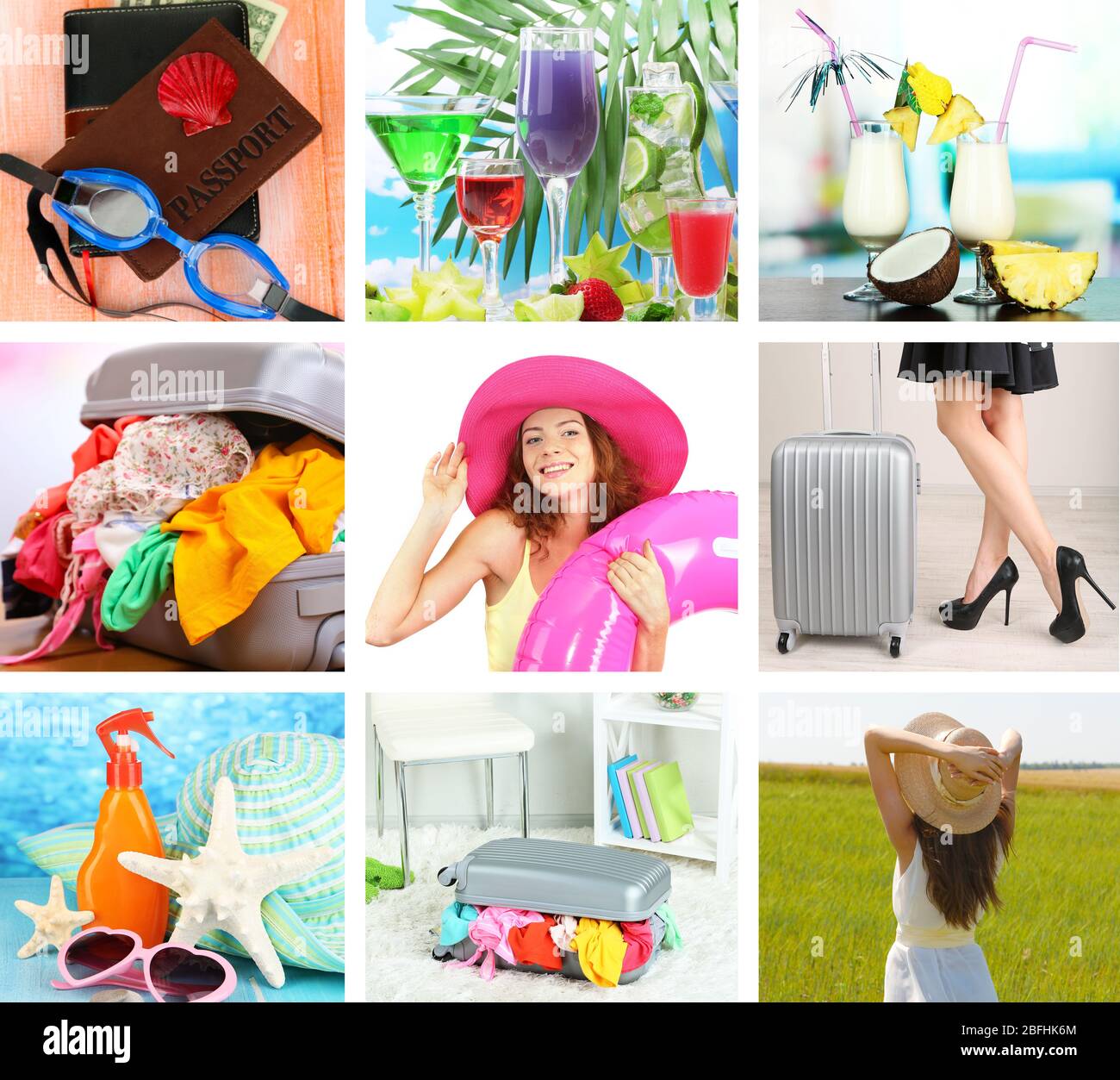Summer vacation collage Stock Photo