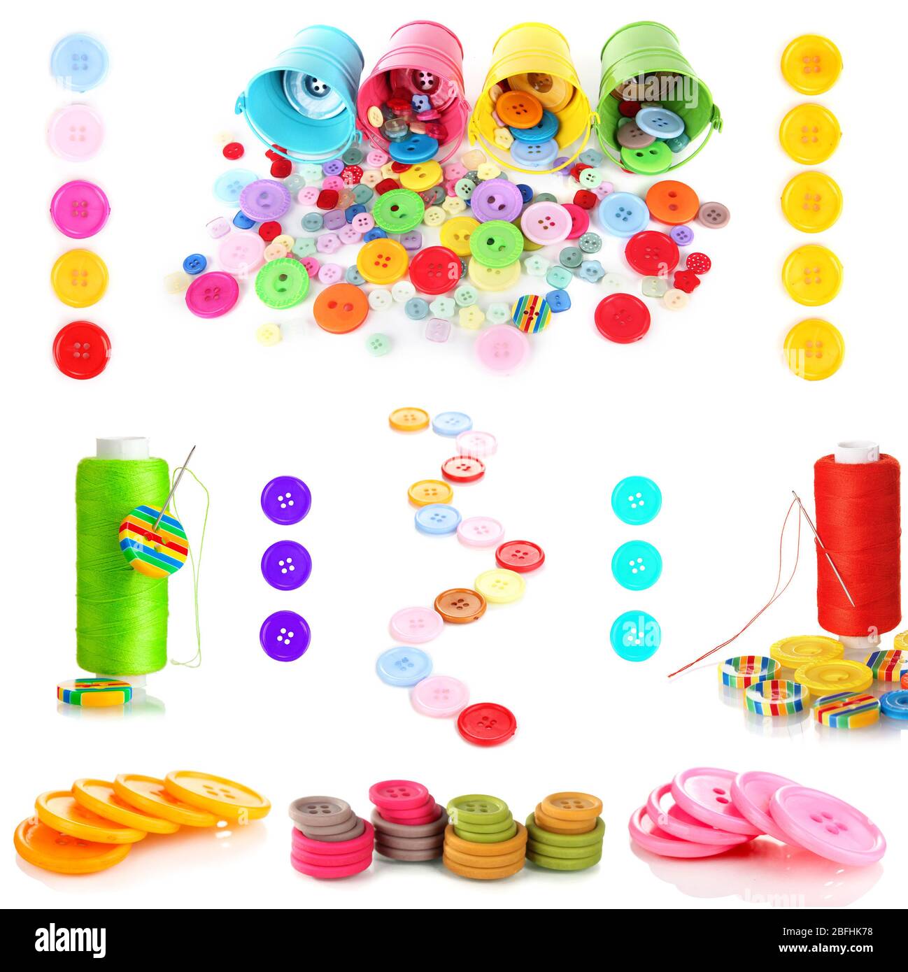 Colorful buttons isolated on white Stock Photo - Alamy