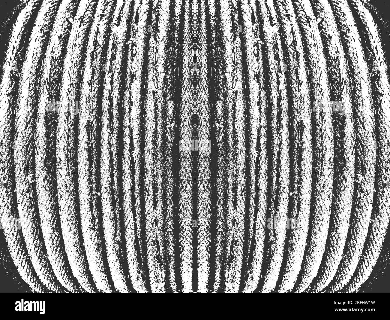 Distress grunge vector texture of rope. Black and white background. EPS 8 illustration Stock Vector